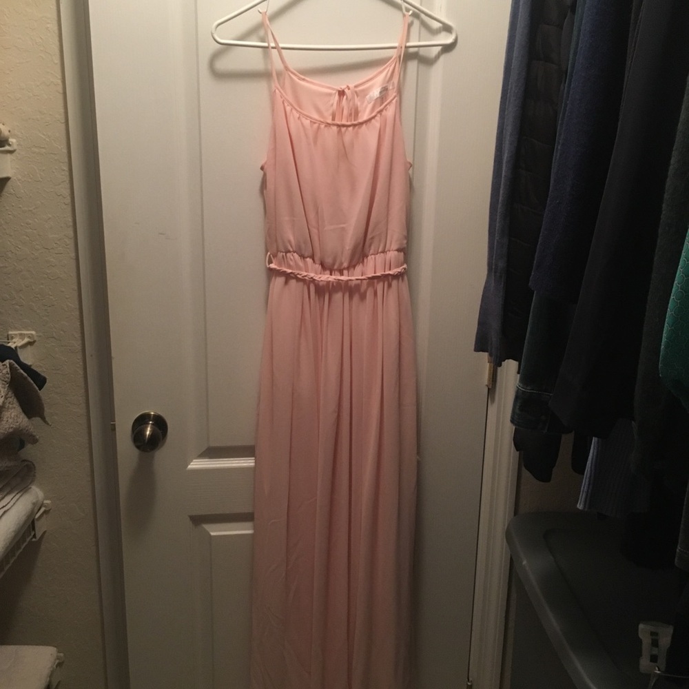 Blush pink full length dress size small